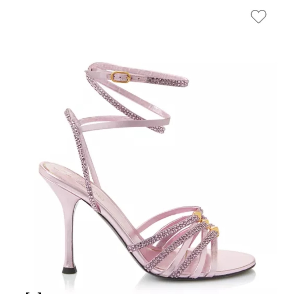 NWT! Valentino Garavani Women's Ankle Strap Embellished High Heel Sandals. - Picture 2 of 7